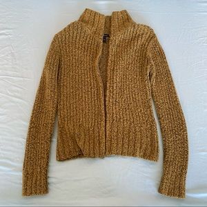 kenzie fuzzy green zip up sweater